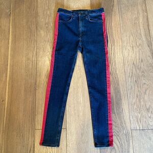 Rag & Bone Igloo Red & Indigo High Rise ‘Maize’ Classic Skinny Fit Jean.Size 28